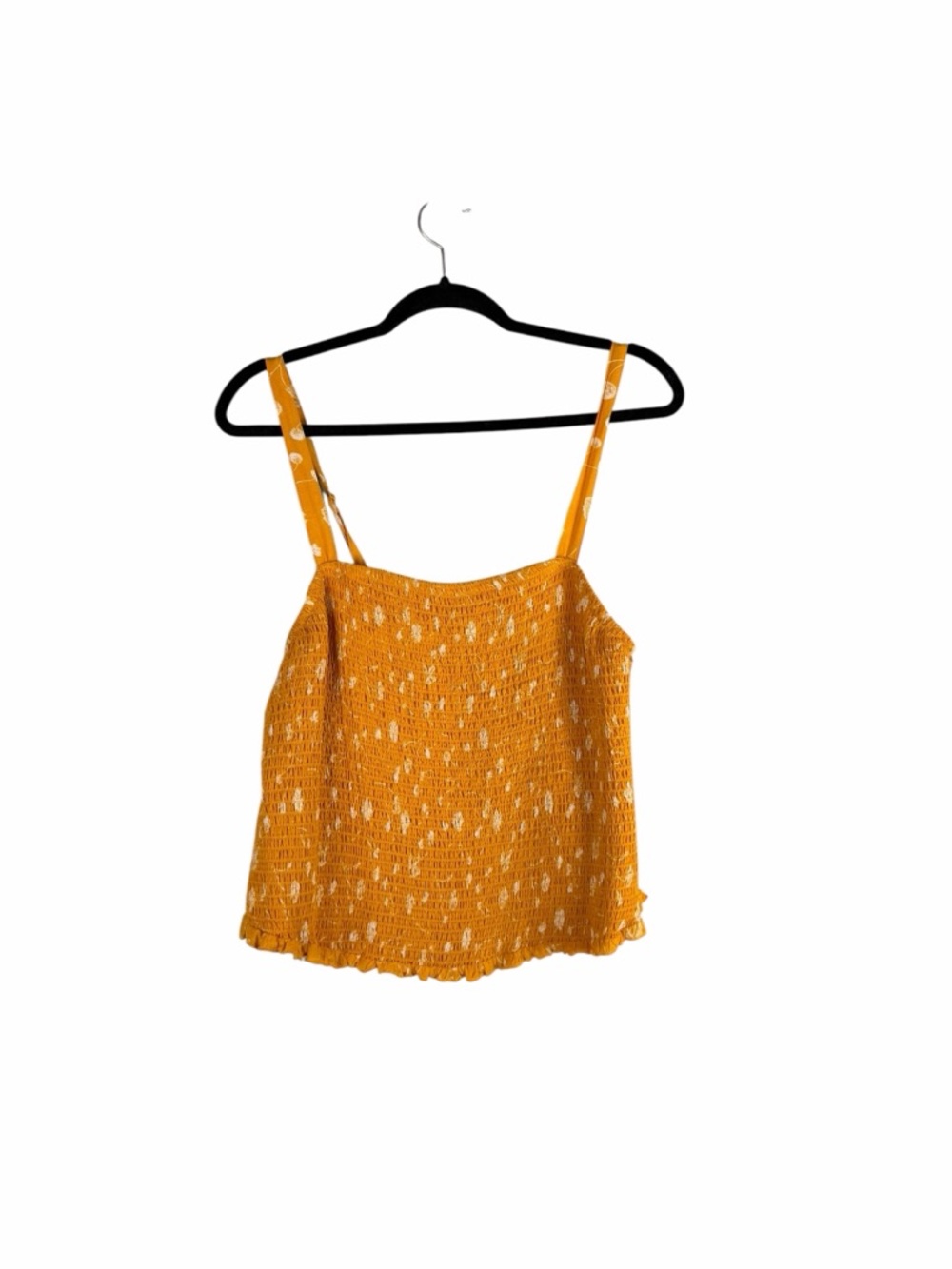 Torrid Mustard Floral Smocked Crop Cami Top Size 1X